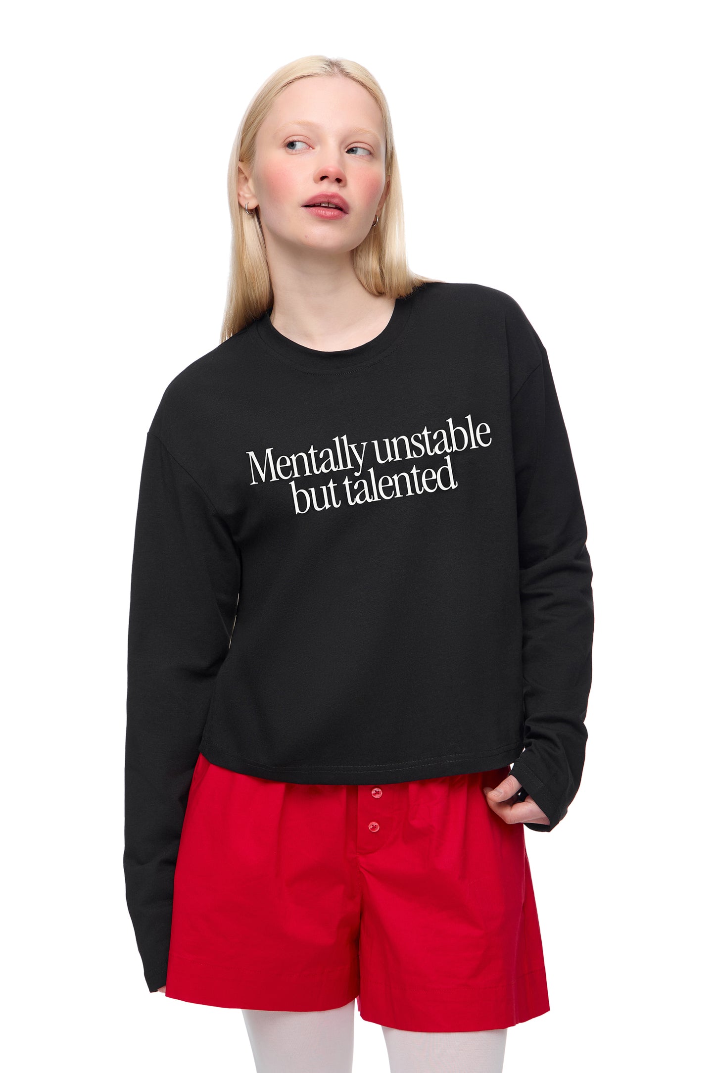 Лонгслів "Mentally unstable but talented"