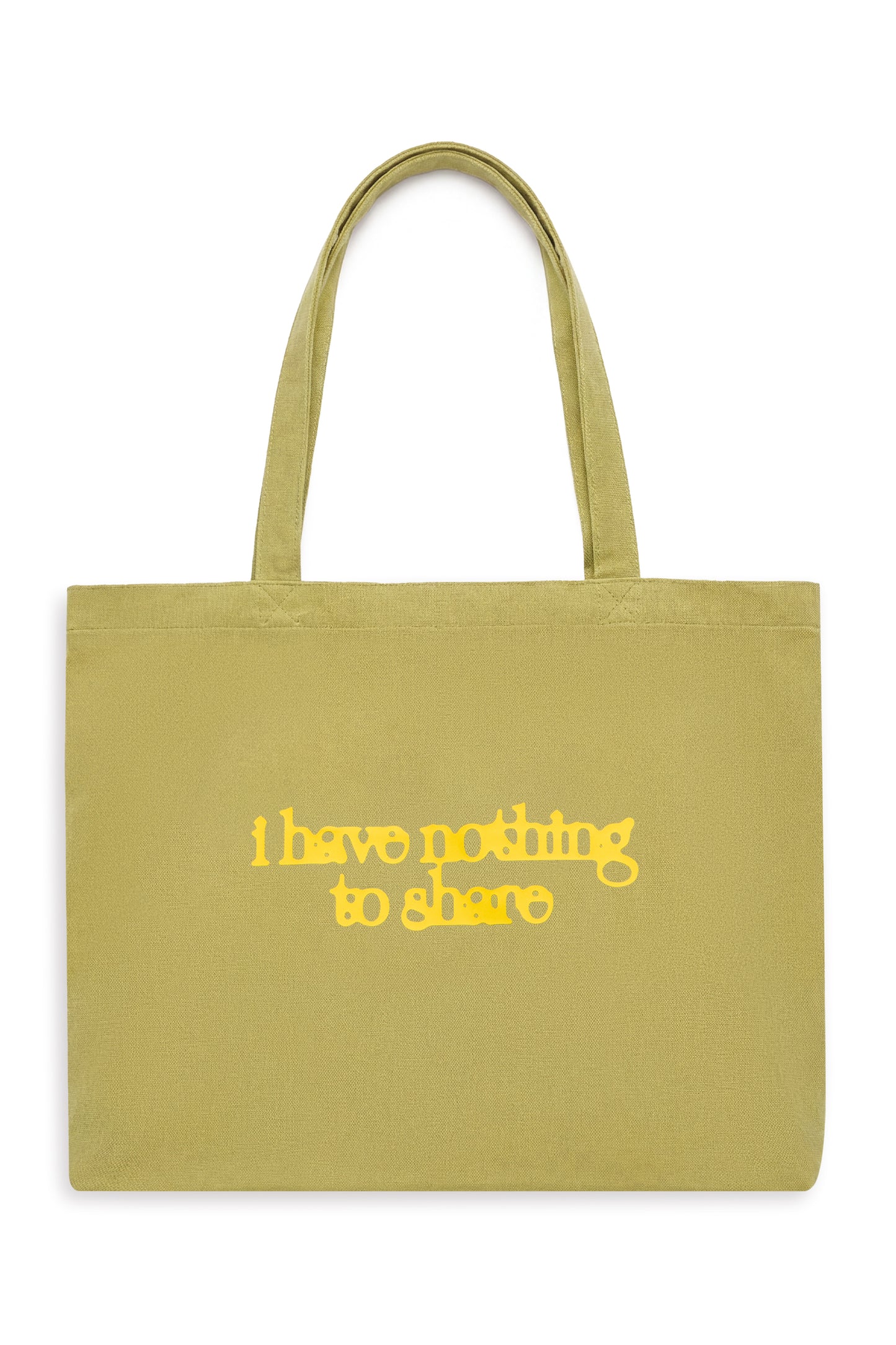 Denim Tote Bag "I Have Nothing to Share"