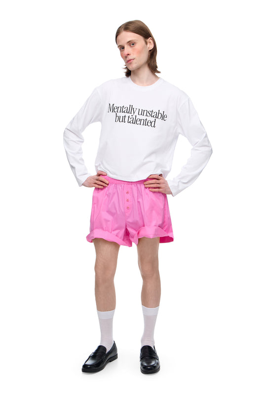 Вкорочений Лонгслів "Mentally unstable but talented"