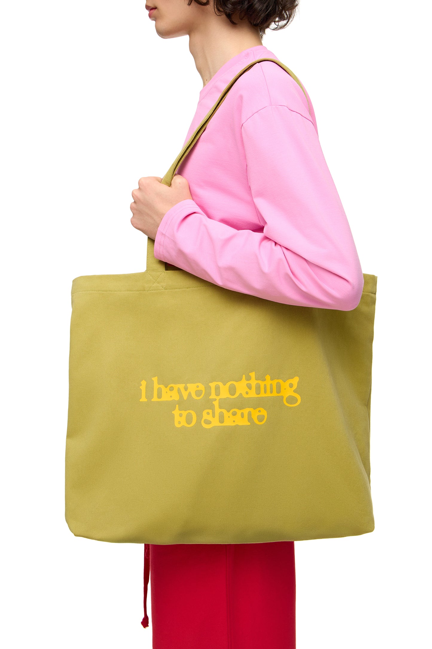 Denim Tote Bag "I Have Nothing to Share"
