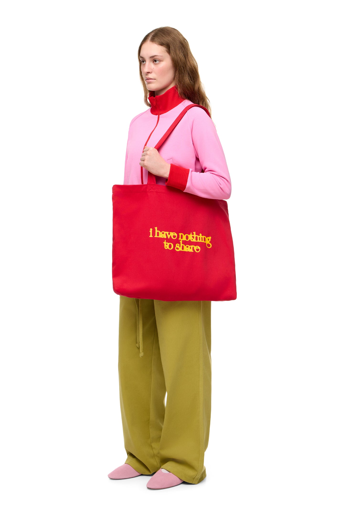 Denim Tote Bag "I Have Nothing to Share"
