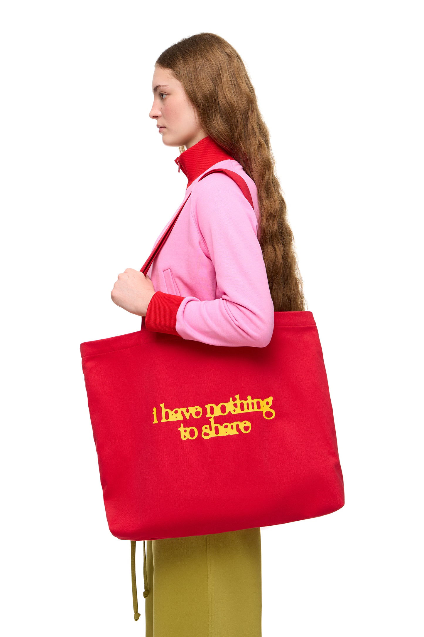 Denim Tote Bag "I Have Nothing to Share"